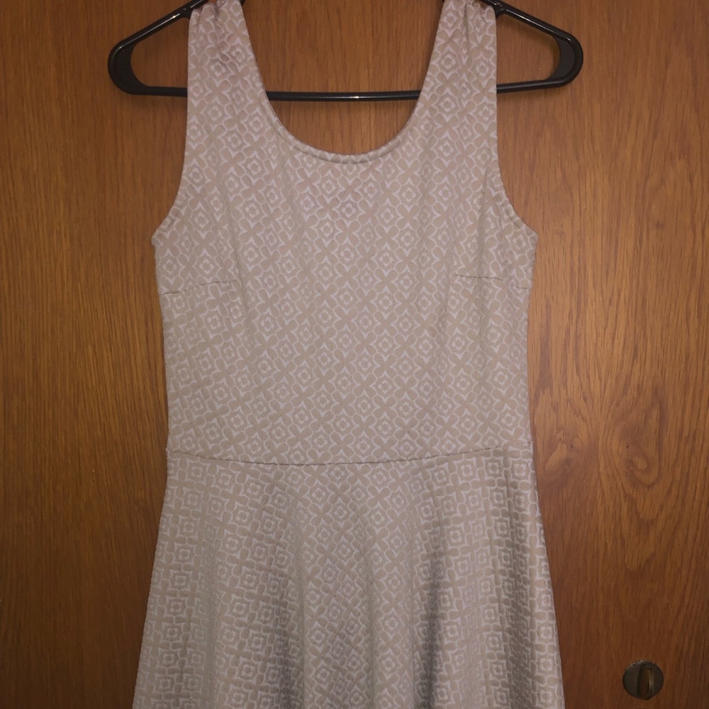 Mazooma Tan Patterned A Line Dress